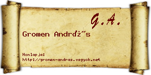 Gromen András névjegykártya
